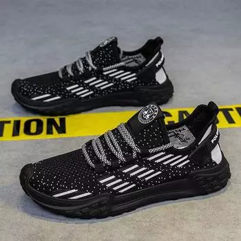 Summer breathable men s shoes 2024 new thin mesh fly-woven mesh shoes casual men s one-pedal running sneakers 39