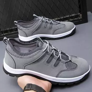 Summer breathable mesh men s shoes wading shoes non-slip soft sole 39 чёрный