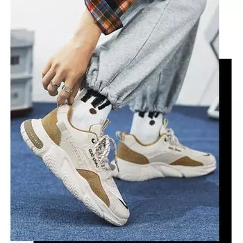 Summer Breathable Thick Sole Increase Soft Lace-up Leather Surface Stitching Comfortable Mesh Men s Shoes Casual Sports Shoes 39