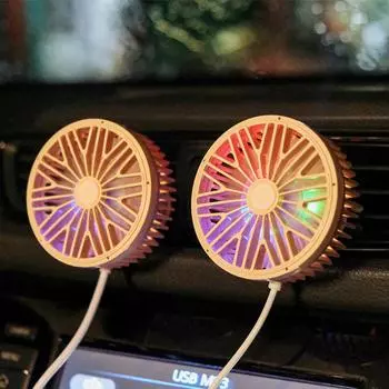 Летний автомобильный вентилятор с атмосферным светом, сильным ветром, охлаждающим креативные милые автомобильные аксессуары для интерьера