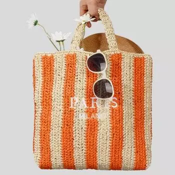 Летняя повседневная шикарная авангардная плетеная сумка с буквенным принтом