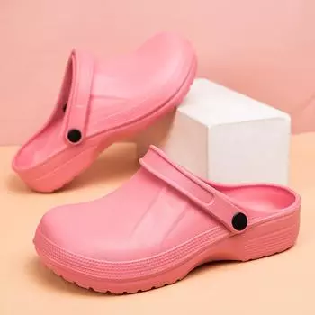 Summer Casual Mans Slippers Kitchen Men s EVA Waterproof Shoe Outdoor Lightweight Sandal for Men Non-slip Sandals Popular Model 37-38 чёрный