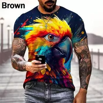 Летняя повседневная мужская футболка с коротким рукавом и графическим принтом, крутая 3D-футболка S красный