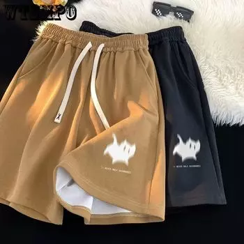 Summer Casual Sports Shorts Lazy Loose Couple s Versatile Five Quarter Pants M