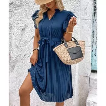 Summer Casual Tunic Dress Navy blue S