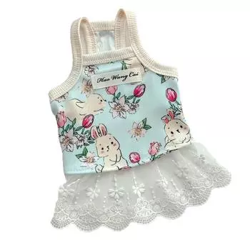 Summer Cat and Dog Clothes Are Highly Elastic and Breathable. Pet Cat Halter Dresses and Teddy Bichon Frises XS