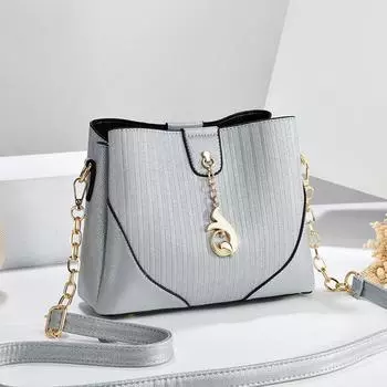 Летняя женская сумка-ведро с цепочкой, большая вместимость, женская сумка, универсальная женская сумка через плечо, высококачественные женские сумки через плечо