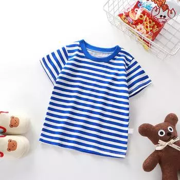 Summer Children s Short Sleeved T-shirt Made of Pure Cotton, Single Piece Baby Base Shirt for Boys and Girls 80