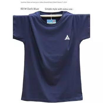 Summer Clothes T-shirt Men s Short Sleeve XL Size Men s Clothing Fashion Minimalist Loose T-shirt Pure Cotton plus Size Sports Trendy T 801 short dark blue 175-L