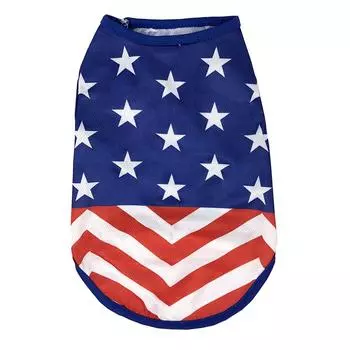 Summer Cool Dog Clothes Mesh Breathable Vest For Small Dogs Cats Independence Day Pet T-shirt Two-legged Clothing Teddy Costume XS
