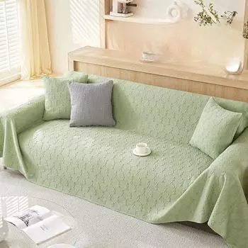 Summer Cool Feeling Ice Silk Small Bear Sofa Towel All-Inclusive Sofa Cover Dust Cover Living Room One Piece Sofa Cover Cloth Cushion 180*130cm