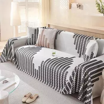 Summer Cool Ice Silk Sofa Towel Full Covered Black Technology Sofa Slipcover Integrated All-Inclusive Sofa Cover 180*130cm