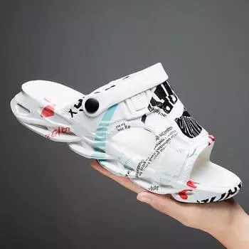 Summer cool slippers men s one shoe two wear light sandals couple student daily cool slippers Slippers 37