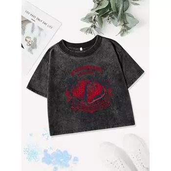 Summer Cotton Crop Tops Womens Strawberry Estival A Berry Good Timeprints Washed T-Shirt O-Neck Regular Fit Tees Clothes M