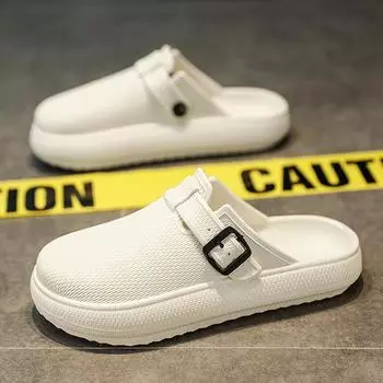 Summer Couple s Casual Slippers Mens EVA Waterproof Sandal Man Thick Bottom Outdoor Non-slip Sandals for Mans Fashion Beach Shoe 35-36 бежевый