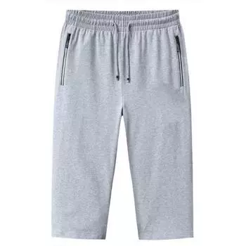 Summer Cropped Men s Sports and Casual Shorts Men s Thin Design Straight Tube Large Zipper Pocket M