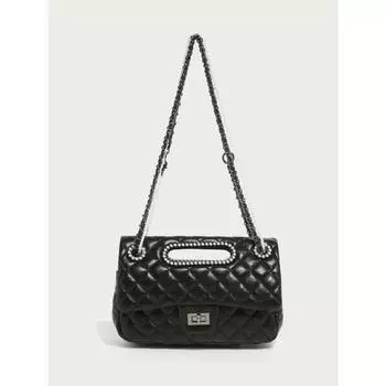 Summer Diamond Pearl Chain Bag, Women s Crossbody Bag, Single-shoulder Bag, Fashionable and Versatile Handbag, Women s Bag чёрный