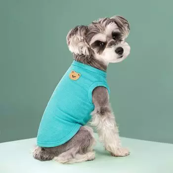 Summer Dog Clothes Pet Dog Cooling Vest Small Dog Clothing Solid T-Shirt Thin Cotton Waffler Puppy Apparel Chihuahua Dog Costume S