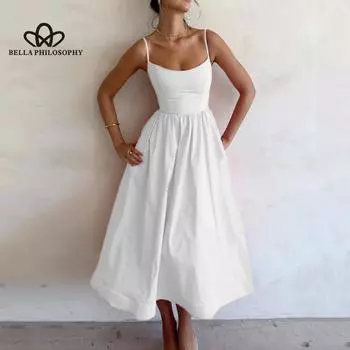 Летнее допаминовое красочное платье с высокой талией и большой распашной лямкой на шее, женское платье в пляжном стиле S розовый