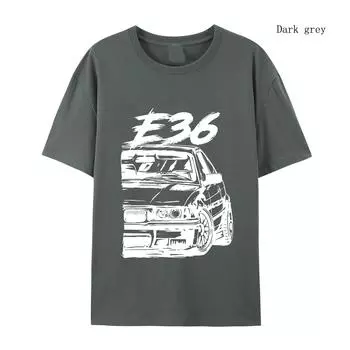 Summer E36 T-Shirt High Quality T Shirts E36 T-Shirt Summer Oversized Short Sleeve Clothes Cotton Loose Street Tops S