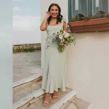 Летнее элегантное модное темпераментное платье с разрезом женское французское платье высокого класса S