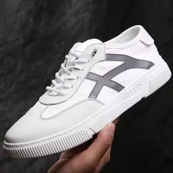 Summer European Station New Board Shoes Men s Leather Breathable Mesh Shoes Sports and Leisure Shoes Trend Breathable Little White Shoes 38