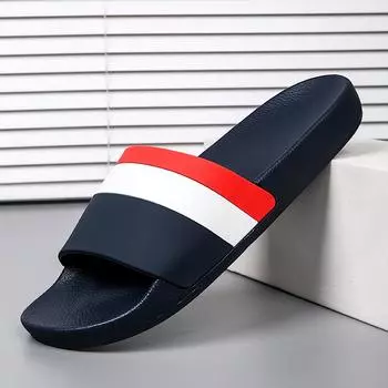 Summer EVA Shoes Stripe Women Non-Slip Thick Soft Platform Slide Sandals for Women Men Indoor Outdoor Shower Bathroom Slippers 40