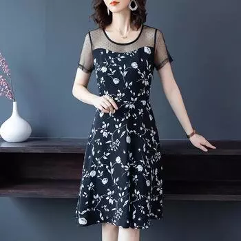 Summer Fairy Mesh Dress - Plus Size Waist-Slimming Cover Up with New Color Patterns L