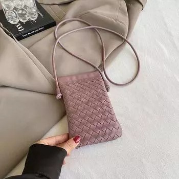 Summer Fancy Mini Woven Crossbody Walking Bag Purple
