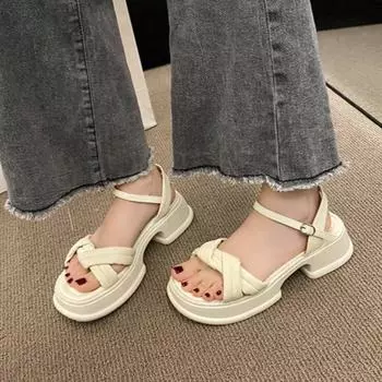 Летние модные пляжные сандалии 35 чёрный