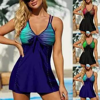 Летний модный дизайн, женский комплект бикини из двух предметов, синий купальник с принтом, майка, спортивная пляжная одежда, S-6XL S