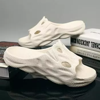 Summer Fashion Flip Flop Men Non-Slip Outdoor Beach Shoes Men Flat Casual Slippers Men Home Eva Floor Slides Chinelo Masculino 40-41 белый