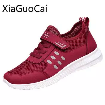 Summer Fashion Men Casual Shoes New Elderly Walking Sneakers Comfortable Mesh Breathable Sneakers Casual Walking Non-slip Shoes 8 красный