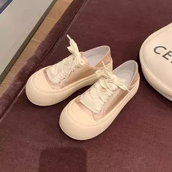 Summer Fashion Satin Flat All-match Casual Shoes Shoes for Women Lolita Shoes Girls White Shoes Platform Sneakers Cute Slippers 35 чёрный