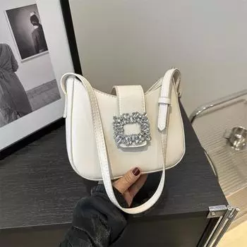 Summer fashion underarm bag women s 2024 new niche high-end baguette bag Baiyang style one shoulder messenger bag tide белый