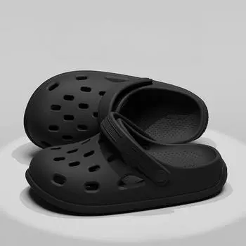 Summer Fashion Women s Anti-Slip Thick-Sole Breathable Slippers 36 чёрный