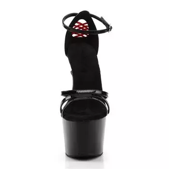 Summer fashion women s shoes hate sky high crystal shoes 17CM super high heel sandals banquet trend shoes 34 чёрный