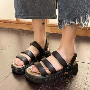 Летние модные и удобные босоножки женские 2024 новые летние босоножки с пряжкой удобные босоножки на платформе 35