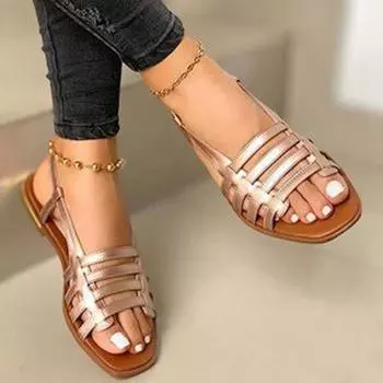 Summer Flat Bottomed Round Toe Casual Sandals Women 42EU/CN43 белый