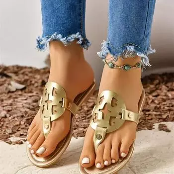 Summer Flat Open Toe Women s Soft Walking Shoes Lightweight Round Toe Sexy Hollow Beautiful Casual and Comfortable Flip Flops 39