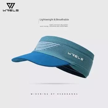 Summer Foldable and Breathable Tennis Parent-Child Crownless Sun Hat Lake Blue Free size (52-63cm)