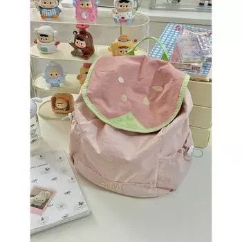 Summer Fruit Bag Ins Style New Contrast Color Backpack Color Dopamine Cute Schoolbag Large Capacity Bag Pink