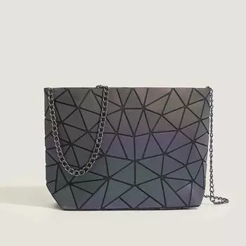 Summer Geometric Bag, Laser Diamond-shaped Bag, Folding Luminous Chain Bag, Single-shoulder Crossbody Bag
