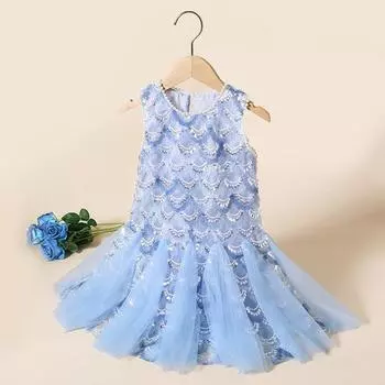 Summer Girls Dresses Mermaid Princess Dress Children s Big Children Sequined Fishtail Skirts 150cm