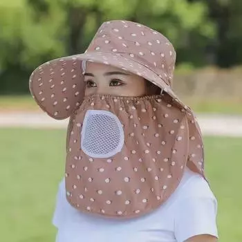 Summer Hat Sun Hat Girl s Cap Sun-Proof Face Cover Cycling Work Tea Picking Hat Big Brim Sun Hat Hat Strawberry Curry