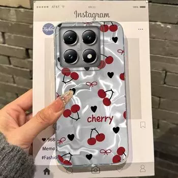 Summer Heart Cherry Girls Water Texture Phone Case For Xiaomi 14T 13T Pro 14Tpro 11 Lite 5G NE Silicone Shockproof Fundas Cover Xiaomi 13T