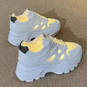 Летняя обувь для женщин, увеличивающая рост, легкая и нескользящая, а также для людей небольшого роста, сетчатая женская обувь. Новые дышащие сетчатые туфли для папы для женщин 35