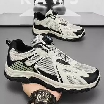 Summer hiking shoes new breathable hollow mesh shoes men s non-slip wear-resistant sports shoes casual dad shoes men 39