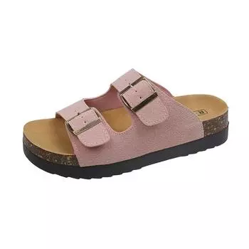 Summer Holiday Casual Soft Women s Slippers Vacation Travel Beach Shoes Buckle Thick-soled Outdoor Women s Sandals 2025 New 35