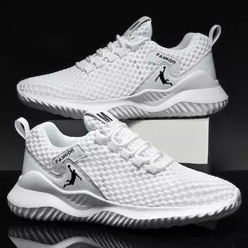 Summer hollow big net running shoes sports shoes men s shoes student trend dad mesh shoes outdoor casual shoes 38 белый
